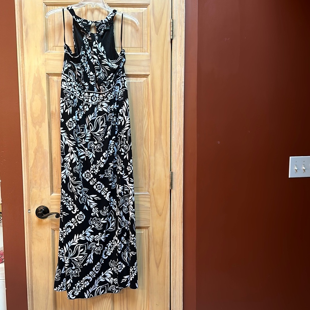 White House Black Market matte jersey halter maxi dress.  Size L